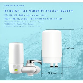 Amazinpure FF100 Faucet Filter Replacement Compatible with Brita® Faucet Filter, Brita® 36311 36313 36312 36314 35618 7540545 FR-200 FF-100 On Tap Water Filtration System Replacement Filter and more