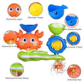Bath Toy from 1-3 Years, DIY Bath Toy with Marble Track & Suction Cups, Bath Toy from 1 Year, Water Toy Children Gift for Boys Girls