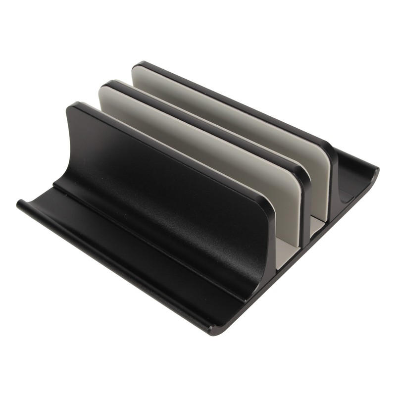 Vertical Laptop Stand 2 Slots Anodized Aluminium Alloy Adjustable Space