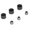 6Pcs Router Collet Adapter Carbon Steel 6mm 6.35mm 8mm Set