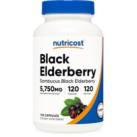 Nutricost Elderberry Capsules 575mg (120 Capsules) - Black Elderberry, Vegetarian, Gluten Free and Non-GMO Supplement