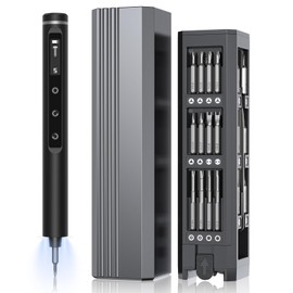 TanSon Mini Electric Screwdriver Set,3.7V Cordless Precision Screwdriver Set with 50 in 1 Magnetic Bits,Magnetic Storage,5 Torque Setting,LED Display,Small Repair Tool Kit for Computers,Phones,Watches