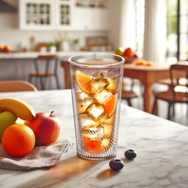 Amazing Abby - Rainier - 24-Ounce Insulated Plastic Tumblers (Set of 4), Double-Wall Plastic Drinking Glasses, All-Clear Reusable Plastic Cups, BPA-Free, Shatter-Proof, Dishwasher-Safe