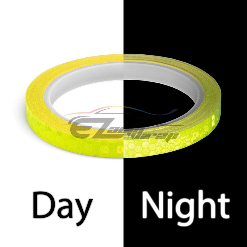 Neon Yellow Reflective Tape Safety Self Adhesive Striping Sticker Decal