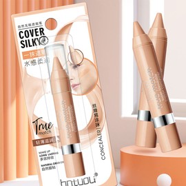 Concealer Beige, Concealer Contouring, Contour Beauty Stick with a Concealer Brush for Perfect Make-Up, Make-Up with Variable Coverage and Instant Softening Effect, Pack of 2