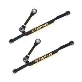 RampCrab RC Steering Links for SCX24 AX24, 2 Sets, Brass High-Tightening Rod Tie Link for 1/24 RC Crawler SCX24 AX24 Bronco Deadbolt JLU B-17 Gladiator C10, RC Crawler Car Upgrade Parts, Black coating