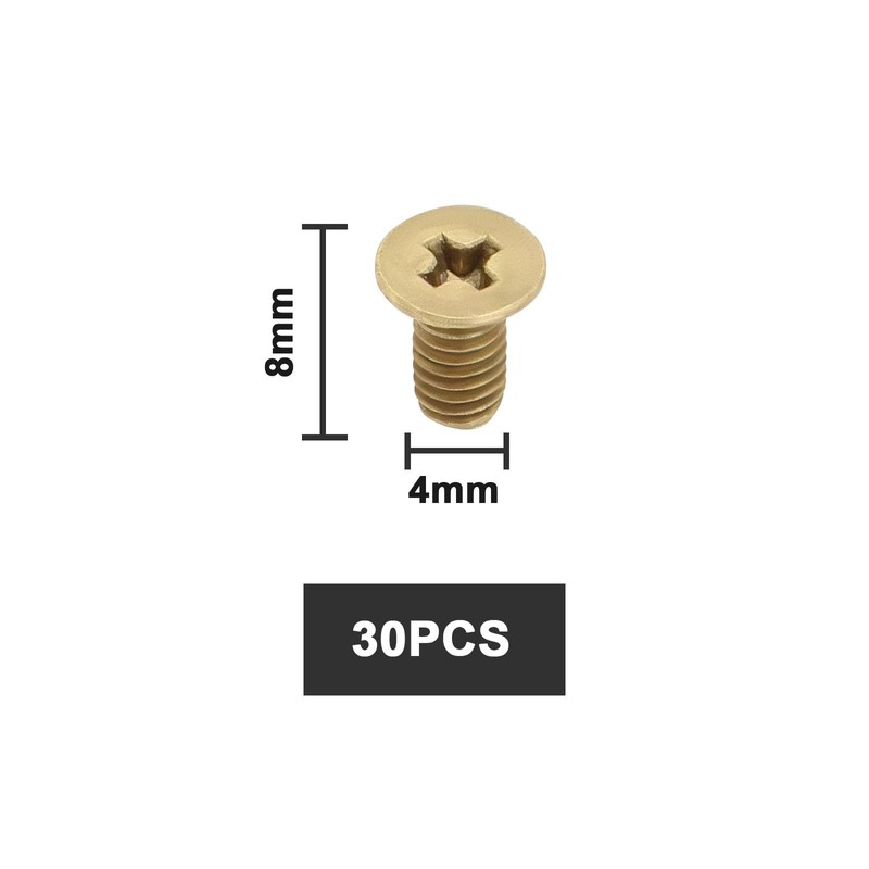 OTOTEC 30 Pieces M4 x 8 Brass Phillips Countersunk Screws