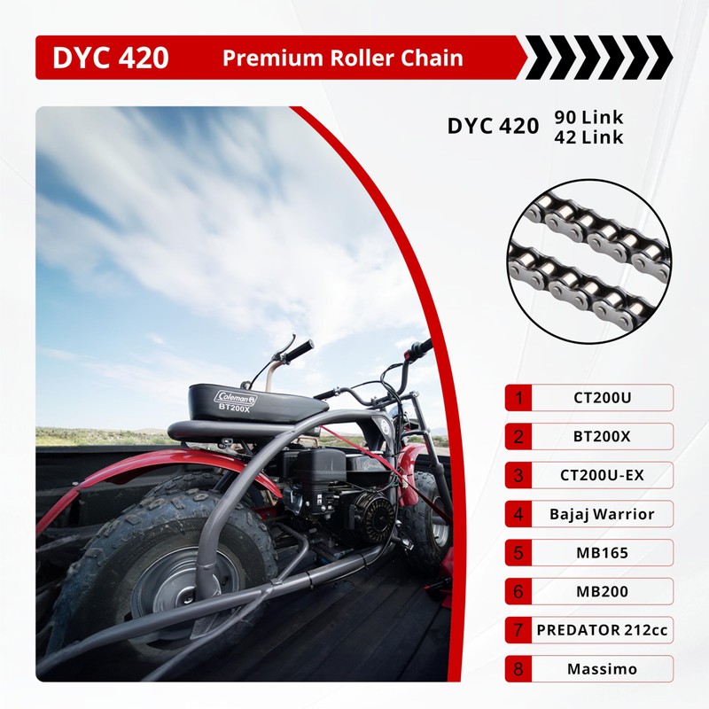 DYC 420 Mini Bike Chain Kit - Front 42 &