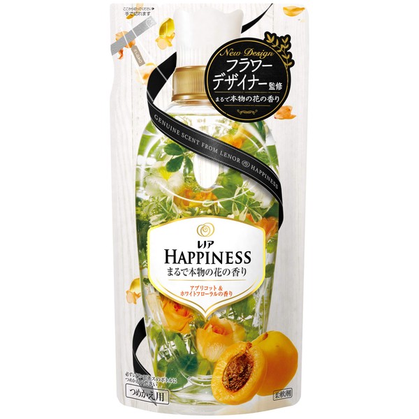 Lenor Happiness Fabric Softener, Apricot & White Floral Refill, 13.5 fl oz (400 ml)