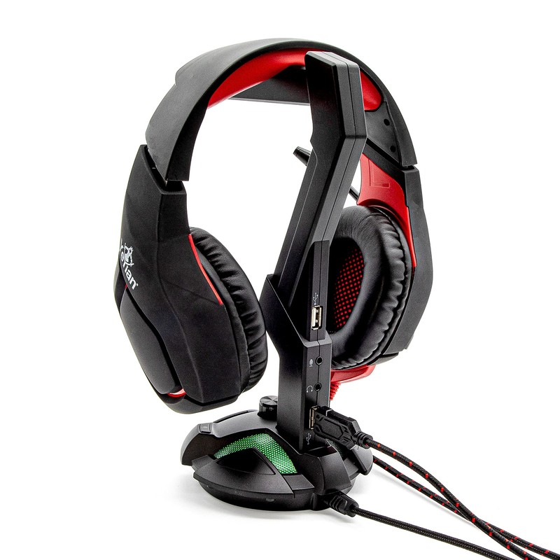 Yeyian Soporte Gamer Over power para audifonos, 2 puertos USB,
