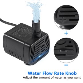 2Pcs 3W USB Mini Submersible Water Pump DC3.5V-9 Small Fountain Pump for Aquarium Fish Tank Fountain Hydroponics Water Feature, Indoor Fountains