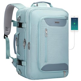 PIJUSHI Travel Backpack for Women Flight Approved Carry on Bag 16 inch Laptop Personal Item Daypack with Shoe Compartment(PE038 Blue)