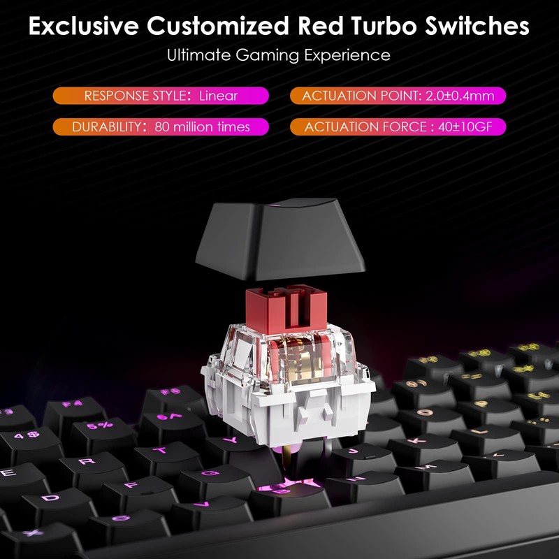 DURGOD TGK 300 Mechanical Gaming Keyboard for Windows Mac PC