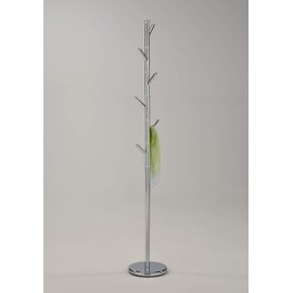 Kings Brand Furniture - 6 Hook Metal Hall Tree Hat & Coat Rack Stand, Chrome