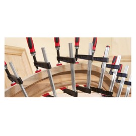 BESSEY TG4.008+2K Clamp, woodworking, F-style, 2K handle, replaceable pads, 4 In. x 8 In., 880 lb,Black