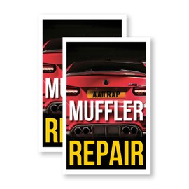 Muffler Repair (2-Pack) 24 Inch x 36 Inch Vinyl Decals | Sign Insert Peel & Stick Decals Stickers Window Signs | Professional Auto Services, Reliable Maintenance, Affordable Pricing | Made in USA