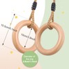 Wooden Gymnastics Rings,Pull up Rings with Adjustable Buckle, Wooden Swing