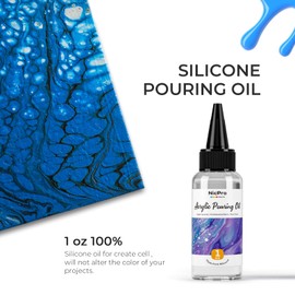 Nicpro Jet Black Color Acrylic Pour Paint, 67.6 Ounce Pre-Mixed Pouring Paint Supplies with Silicone Pour Oil & Gloves for Canvas, Rock, Wood Cell Creation Flow DIY Art Painting, Ready to Pour