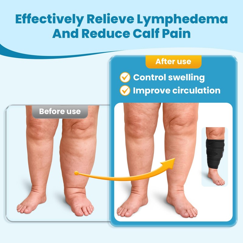 iDonua® Calf Lymphedema Compression Wrap Adjustable For Big Swollen Lower