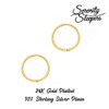 Gold Plated 24K Sterling Silver 925 Sleeper Hoop Earrings -