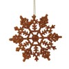 Vickerman 21452-4" Burnished Orange Glitter Snowflake Christmas Tree Ornament (24