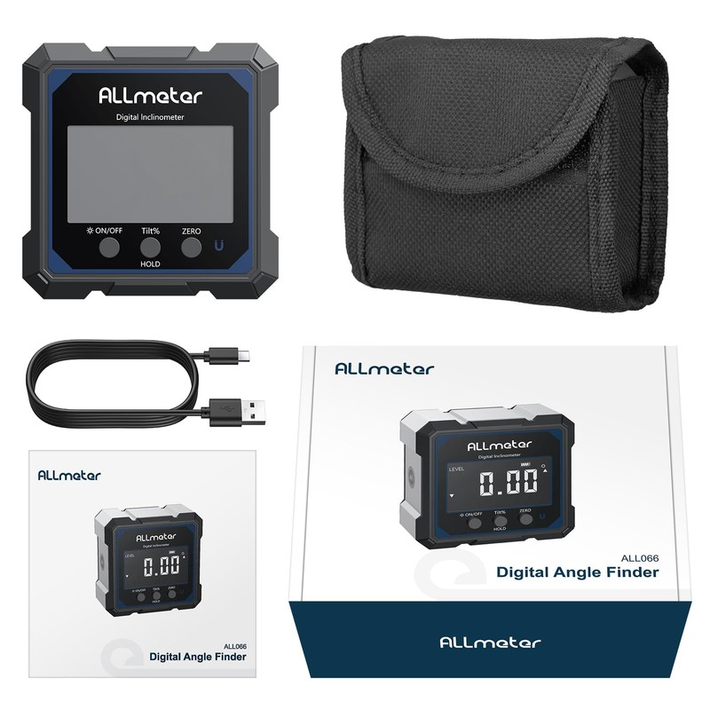 ALLmeter Rechargeable Laser Inclinometer with 4-Side Magnets - Digital Level