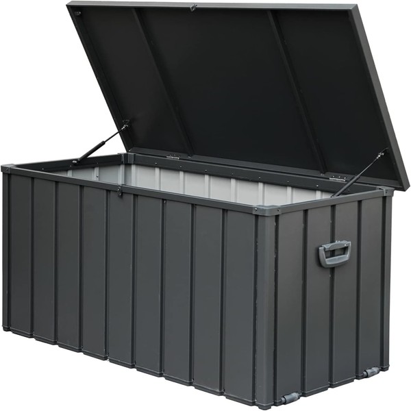 100 Gallon Outdoor Storage Deck Box Waterproof, Large Patio Storage