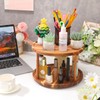 Reallnaive 6 Pcs 11" Acacia Wood Lazy Susan Organizer Set,