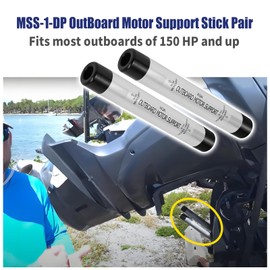 XQK MSS-1-DP OutBoard Motor Support Stick Pair Fits most outboards of 150 HP and up,8.5" Long Aluminum Transom Saver， Not for 2024 Mercury Motors