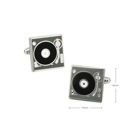 Dj Stereo Vinyl Retro Lp Record Player Deck Cufflinks