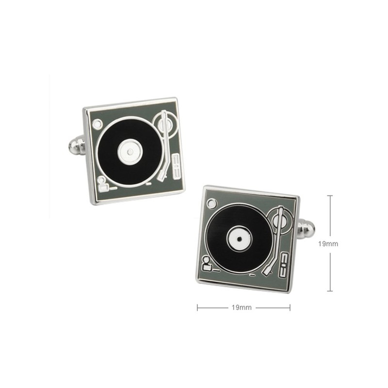 Dj Stereo Vinyl Retro Lp Record Player Deck Cufflinks
