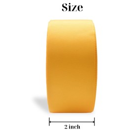 Cinta de grogrén dorada de 2 pulgadas, rollo de 25 yardas, perfecto para manualidades, decoración de bodas, accesorios para el cabello, lazos, baby shower, costura, paquete de regalo, envoltura de