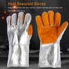 1 Pair Cowhide Welding Gloves Heat Resistant Fireproof Hard Wearing