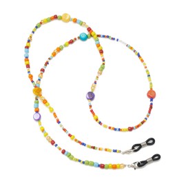 WOZEAH Eyeglass Chain for Women Stylish - Rainbow Beaded Glasses Chain, Sunglasses Lanyard for Reading Glasses Strap（Colorful 2）
