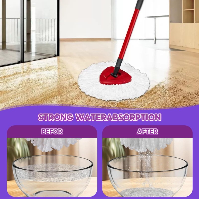 3Pcs Mop Replacement Heads Compatible for Vileda, Microfiber Swivel Mops