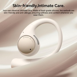 HONOR Earbuds Open True Wireless Earphones, Auriculares Abiertos con AI Live Translation, Auriculares Bluetooth con 3 micrófonos con cancelación Activa del Ruido, Resistente al Agua IP54, Negro