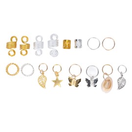 Anillos para el Cabello, 140 Piezas Puños para el Cabello Rastas para el Cabello Abalorios Decoración para Clips Accesorios Trenzados de Moda para Fiestas Bodas Extensiones Trenzas Puños