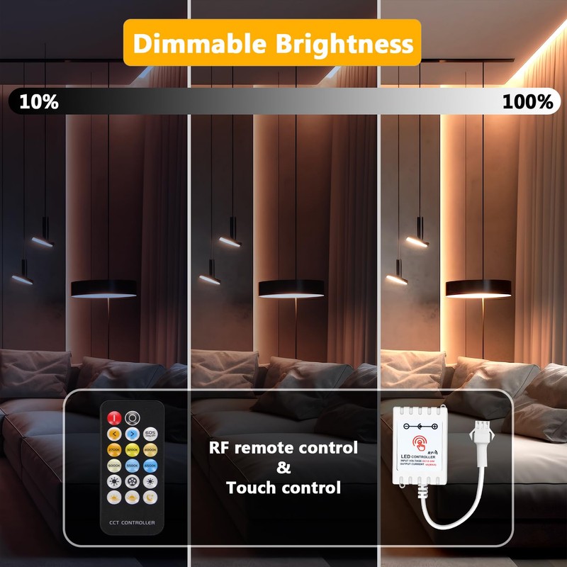 DAYBETTER Under Cabinet Lighting, Dimmable Under Cabinet Lights with Remote,