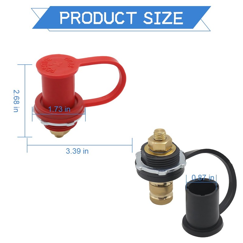 TNAIYH Car Remote Battery Terminal, 2PCS Automobile 3/8" Stud Battery