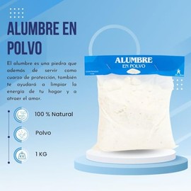Alumbre en polvo 1 Kg  Funciona para Purificar y Limpiar agua  Desodorante  Cuarzo de proteccin  hipoalergnico  Unidad filtrante de Agua Sucia        