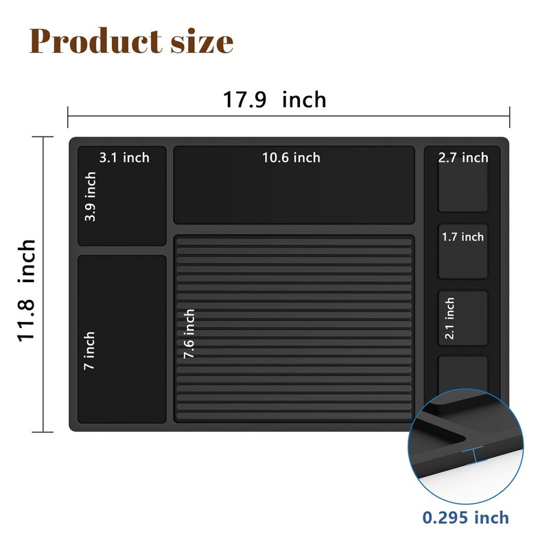 Adevar Magnetic Barber Mat for Clippers,Barber Station Organizer Mat for