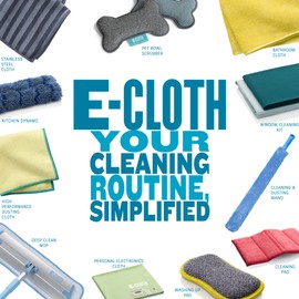 E-Cloth E-Cloth 4-Pack Glass Polishing Cloth, Sustainable Microfiber Cleaning Cloth Set, Perfect Cleaner for Glass, Windows and Mirrors, Washable and Reusable, 100 Wash Promise, Alaskan Blue