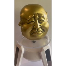 Four Faced Buddha Head Figurine Joy Sorrow Anger Serenity Fengshui. New