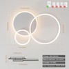 O'NEELDY Modern 3 Ring LED Chandelier Lamp Fixture White 25.59''Dimmable