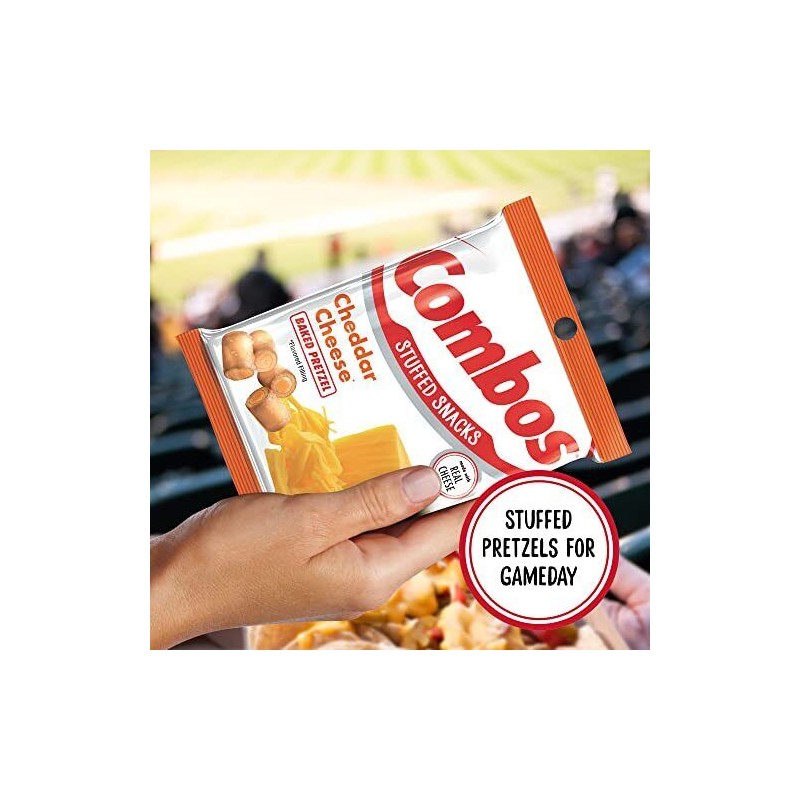 COMBOS Cheddar Cheese Pretzel Baked Snacks 6.3-Ounce Bag (Pack of