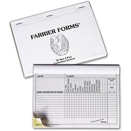 HoofPrints Farrier Forms Two-Part Carbonless Invoice Pad - 50 Sets of White and Yellow Copies - 8.5" Wide x 6.25" Tall