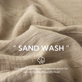 SOULFUL Double Muslin Cushion Cover 40 x 80 cm, Cotton, Pillowcases 2-Piece with Zip, Oeko-Tex Certified, Beige