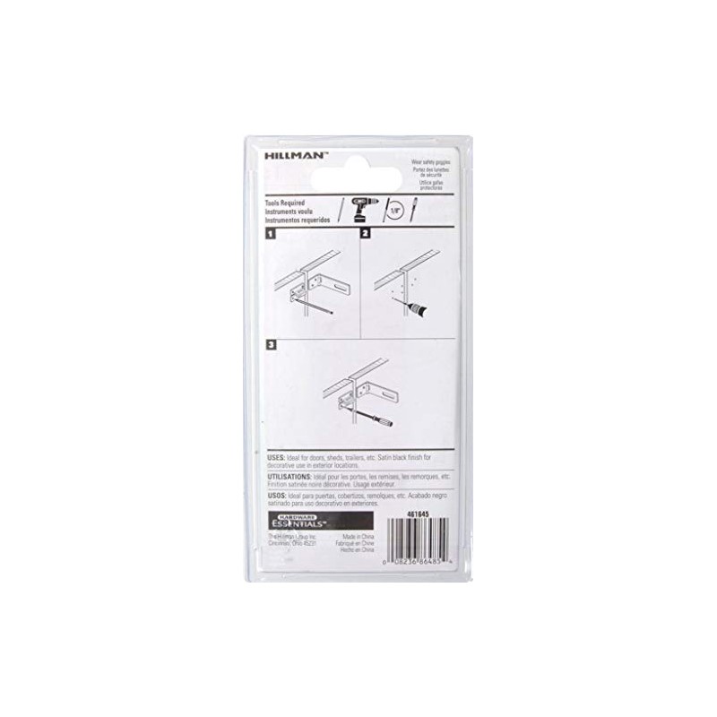 Hillman Hardware Essentials 851425 Fixed Staple Safety Hasp Black 3-1/2"