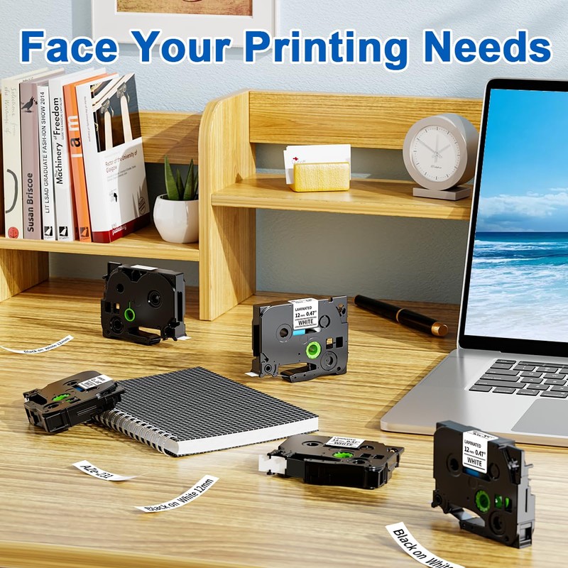 5 Pack Compatible with Brother Label Maker Tape P Touch