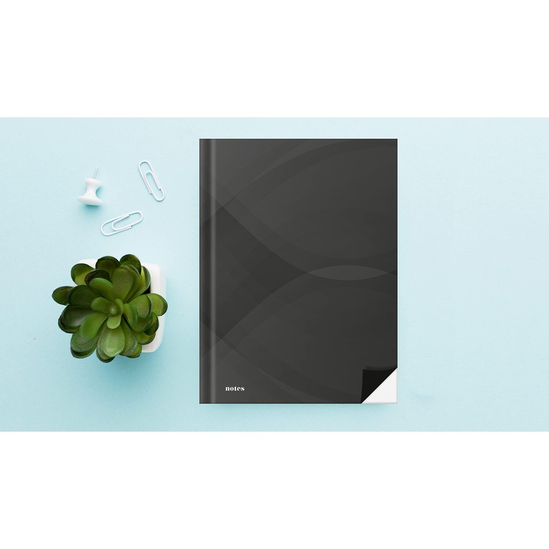 'RNK 46564 Notebook Notes, DIN A4, blanko Carbon Black